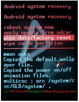 panduan factory reset saat lupa pola android