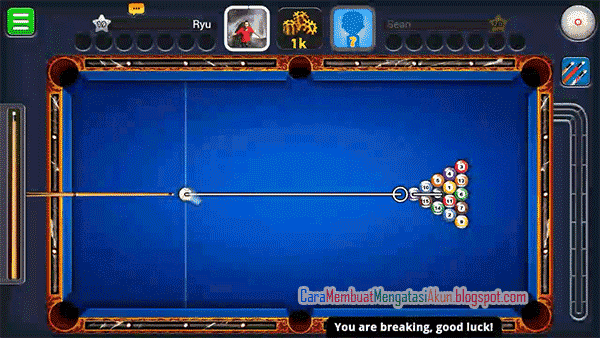 cara breaking 8 ball pool