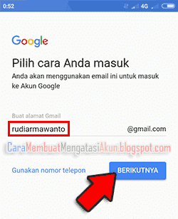 contoh email di android xiaomi