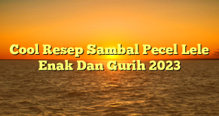 CMMA BLOG News | Cool Resep Sambal Pecel Lele Enak Dan Gurih 2023