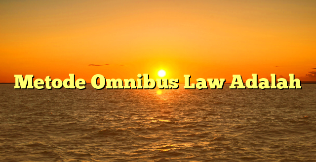 CMMA BLOG News | Metode Omnibus Law Adalah