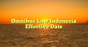 CMMA BLOG News | Omnibus Law Indonesia Effective Date