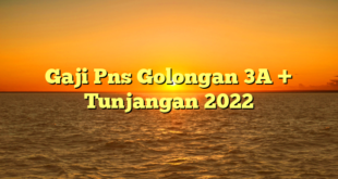 CMMA BLOG News | Gaji Pns Golongan 3A + Tunjangan 2022